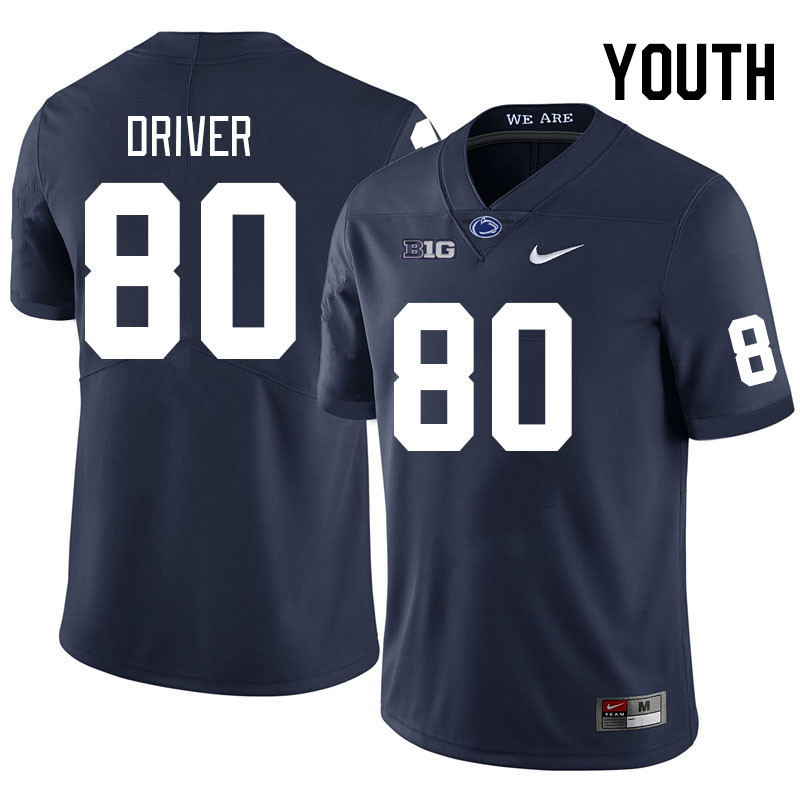 Youth #80 Cristian Driver Penn State Nittany Lions College Football Jerseys Stitched Sale-Navy - Click Image to Close